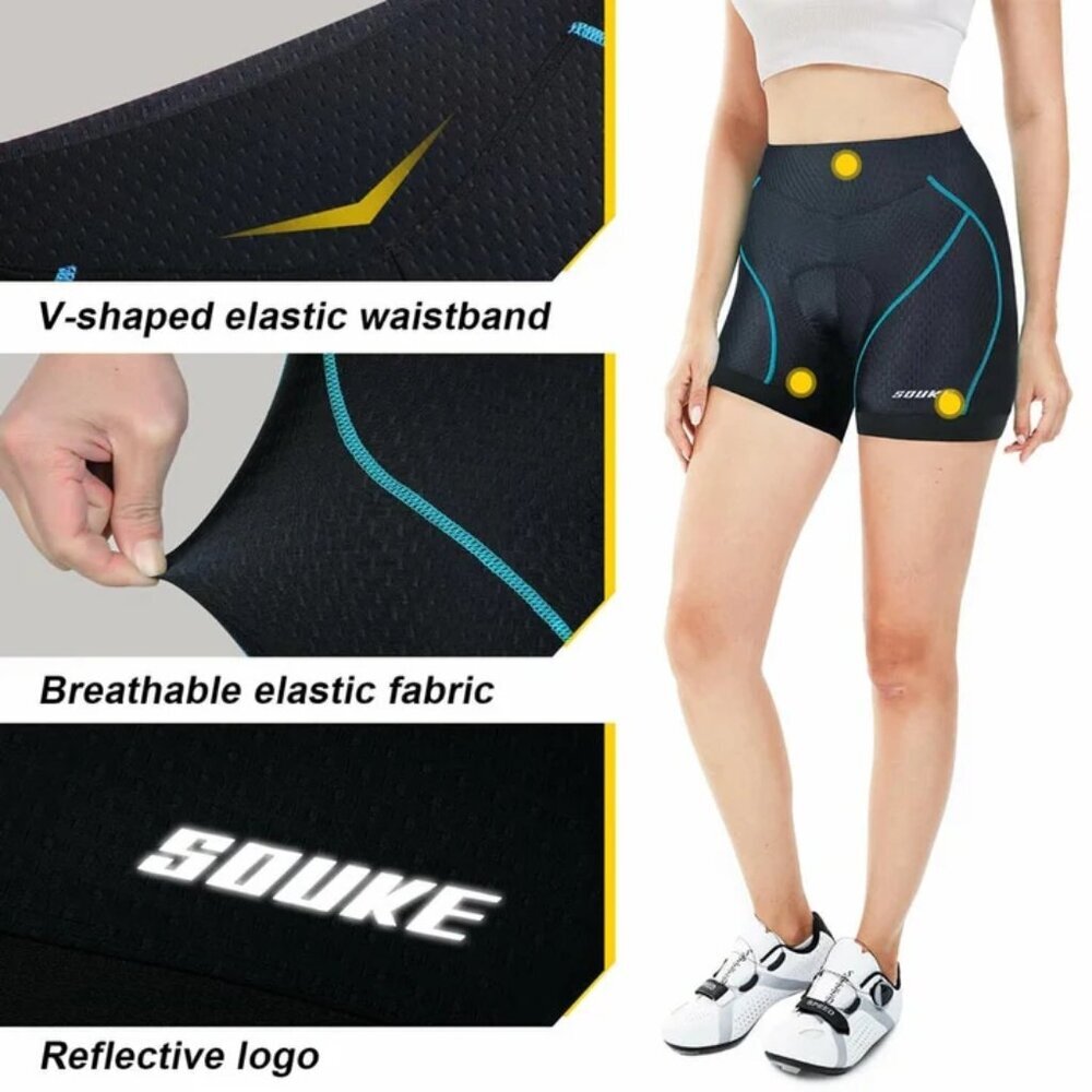 Souke Sports Cycling Underwear Women Sz 2XL Amazing Padding Quick Dry Black NWT
